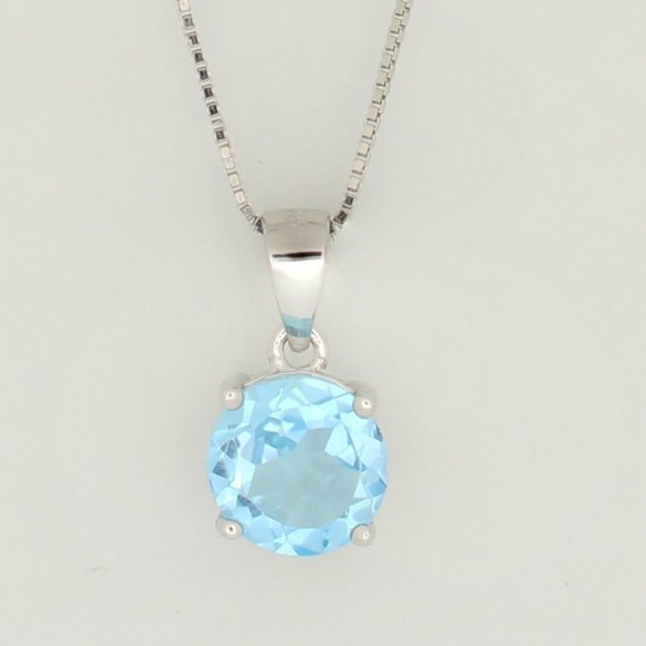 Silver Genuine Topaz s925 Necklace - Picture 2 of 2